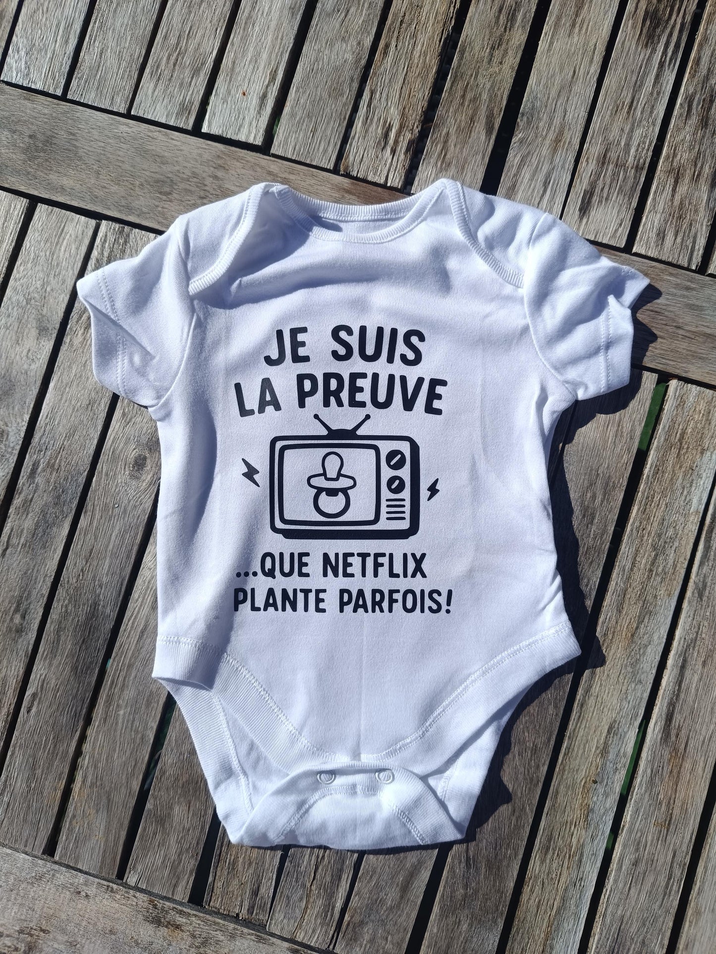 Funny Baby Onesie Netflix Gift - Humorous Birth Present Original Cotton Bodysuit Personalized Shower
