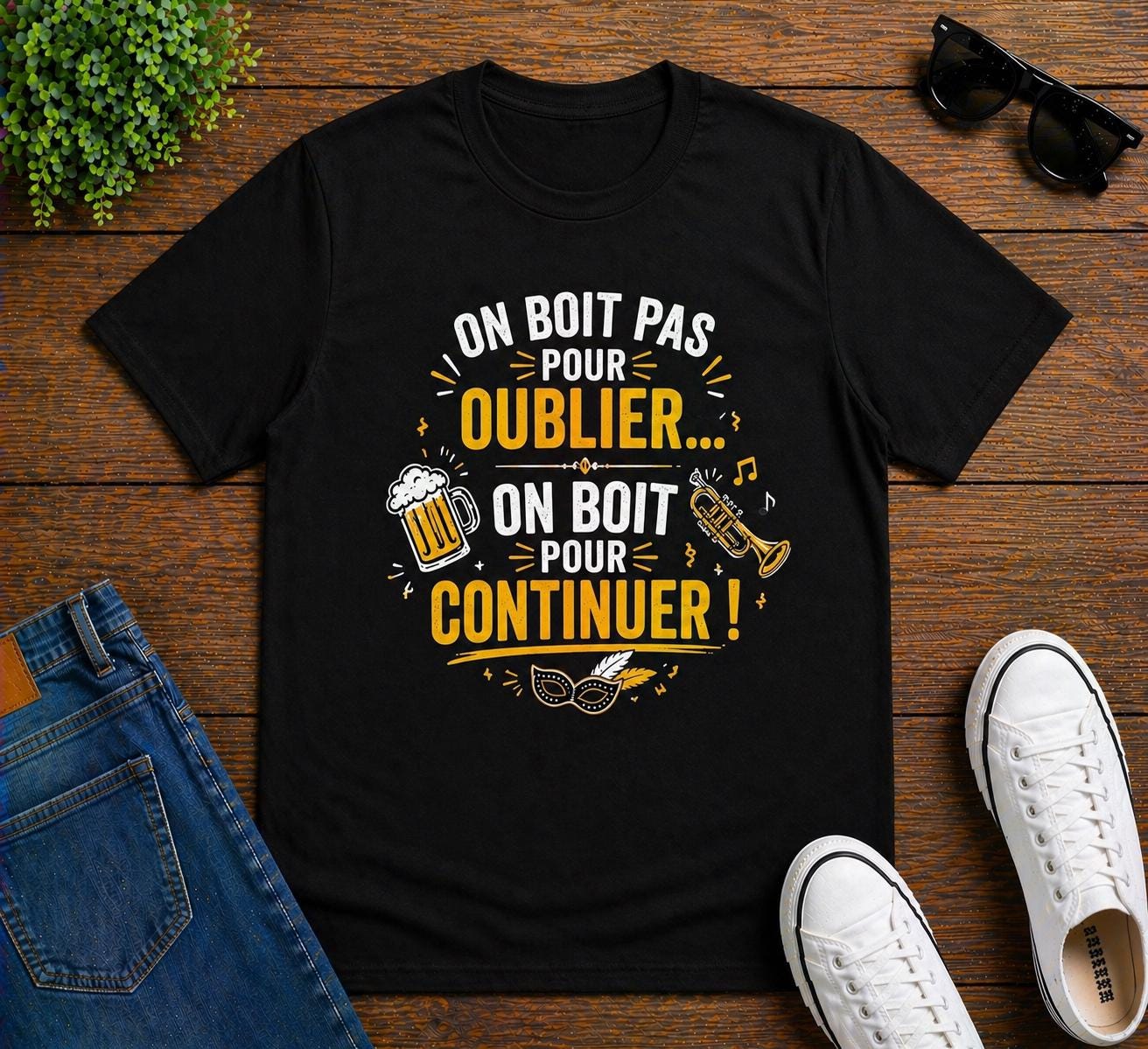 T-shirt Carnaval de Dunkerque– Jean Bart– Tee shirt beauf drôle – Cadeau homme humour alcool - tshirt apéro fête cadeau- carnavaleux marrant