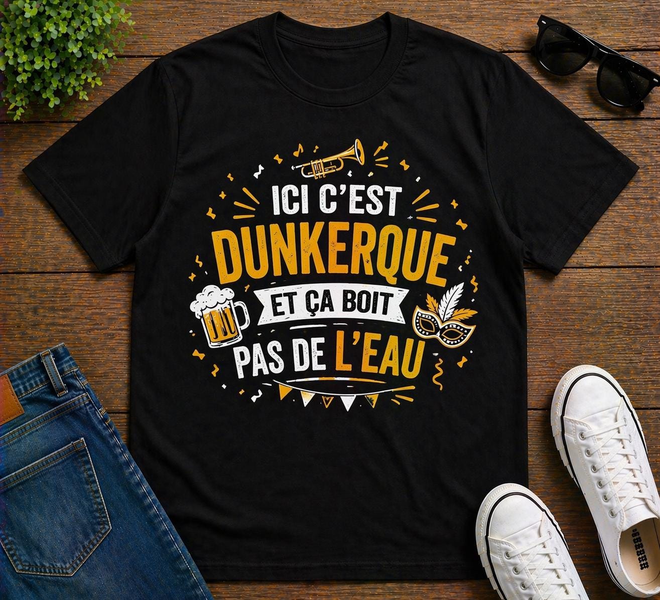 T-shirt Carnaval de Dunkerque– Jean Bart– Tee shirt beauf drôle – Cadeau homme humour alcool - tshirt apéro fête cadeau- carnavaleux marrant